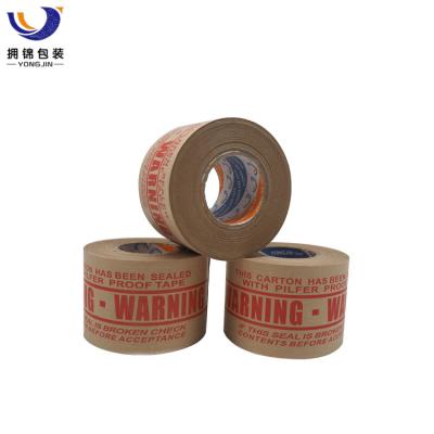 China Waterproof Preprinted Reinforced Paper Tape , Warning Kraft Pile Proof And Warning Kraft Device Canton for sale