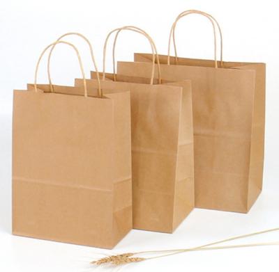 China Recyclable Wholesale Clothes DIY Brown Shopping Pattern Packaging Paper Bag Large Paper Bag Packaging for sale