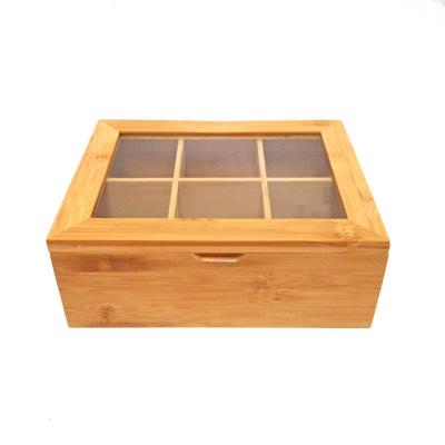 China OEM bamboo fiber storage box stocked / stock multi-compartment tea snack with transparent lid for sale