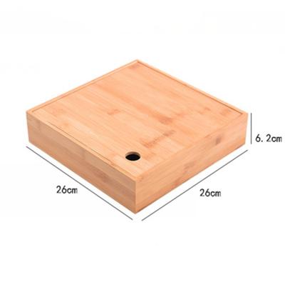 China Square Stocked Bamboo Storage Box For Packaging Storage With Bamboo Storage Drawer Cover for sale