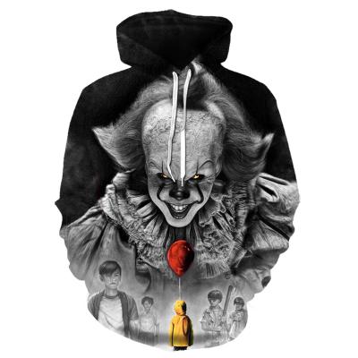 China Stephen King ITThe Movie Clown Pennywise 3D Print Hoodies Cosplay Costume Mens Womens Cartoon Clown Halloween Sweatshirt 4XL for sale