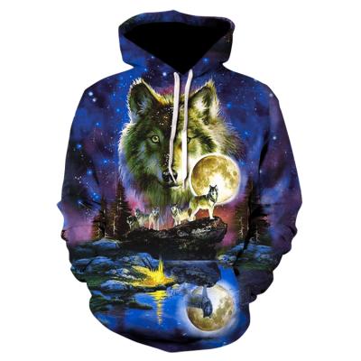 China Fashion Breathable Star Wolf Personality Hoodie 3D Sports Men's Clothing Brand Hoodie Animal Print Sportswear Casual Dropship Men's Clothing for sale