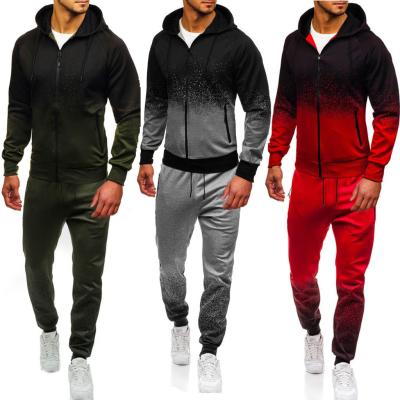 China Wholesale Custom Jogging Anti-wrinkle Men's Sportswear Casual Hoodie Gradient Bars European and American Style Sports Suit for sale