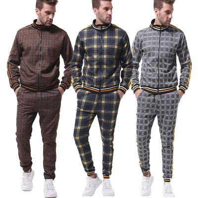 China Anti-wrinkle men's long-sleeved leisure fitness sports suit 2021 fashion best-selling two-piece autumn suit zipper sports for sale