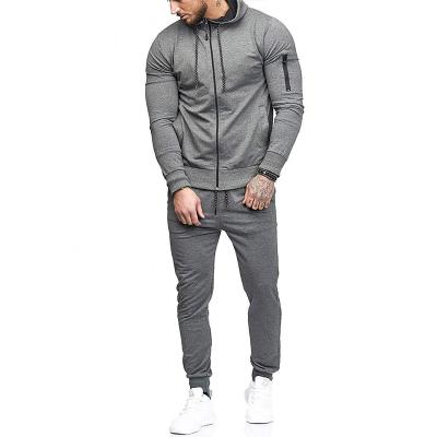 China Anti-wrinkle Autumn And Winter New European 2021 zipper decoration fitness loungewear suit and American trend men's sports suit arms for sale