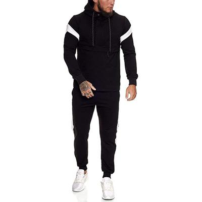 China Factory Direct Autumn Style Polyester Twill Anti-wrinkle Hooded Men's Sports Fitness Jogger Street Long Sleeve Suit for sale