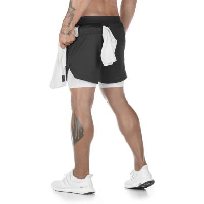 China wholesale Anti-wrinkle running shorts pants fitness training shorts leisure outdoor loose double layered multi pocket shorts for men for sale