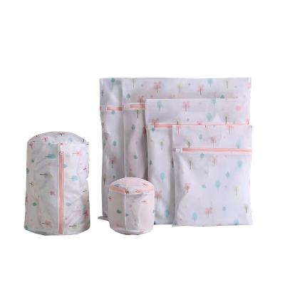 China Modern 6 Styles Sapling Pattern Household Wash Bag Hotel Laundrys Bag for sale