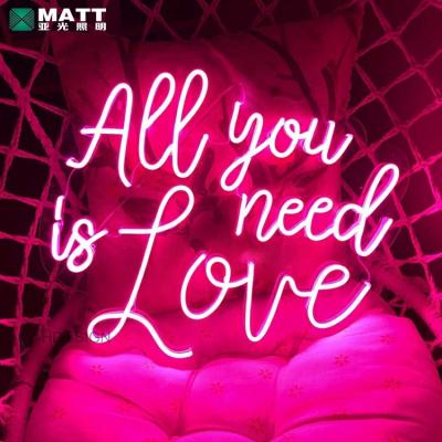 China Long Term Work Matt Drop Shipping Wedding Neon Sign All You Need Is Love Neon Sign For Party Bedroom Wedding Wall Decoration for sale