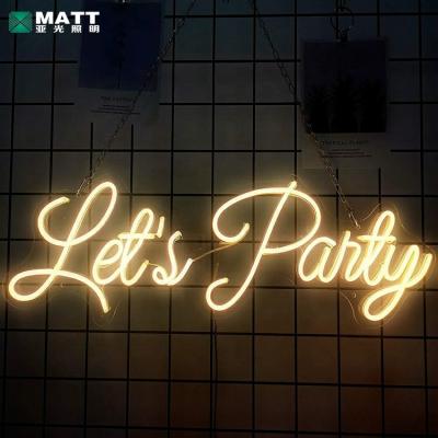 China Long Term Work Matt Pink Dropshipping Color LED Neon Signs Wall Hanging Let Us Party Neon Sign For Party Wedding Birthday Decor for sale