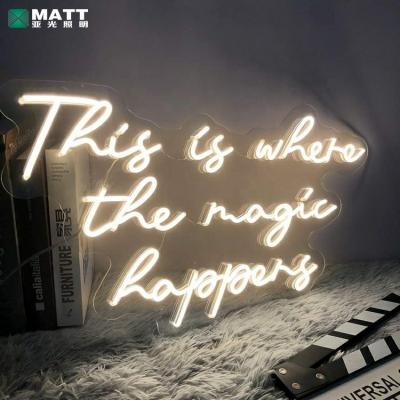 China Stores Matt Waterproof Dropshipping Acrylic Led NO MOQ this is where the magic happens neon sign for outdoor party advertising decor for sale