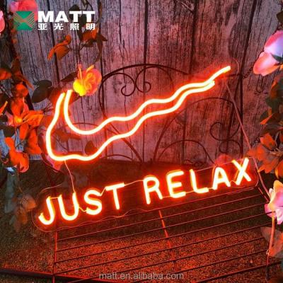 China Shops MATT Waterproof Custom No MOQ acrylic just relax neon sign for restaurant bar store wall home room outdoor retro living room for sale