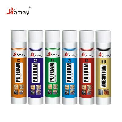 China Homey One Component General Purpose High Tempreture Resistance Concrete Lifting Spray Pu Foam for sale