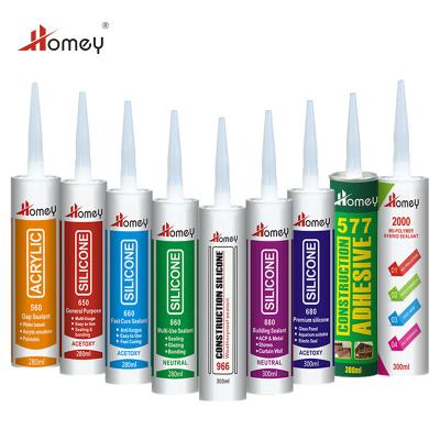 China Weatherproof Durability Structural Adhesive Bonding Properties Acetoxy Silicone Sealant for sale