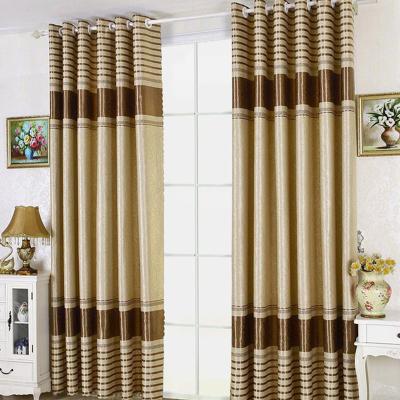 China High Quality Breathable Blackout Gold Embossed Semi Flower Curtains Fabric Blackout Curtains For Living Room Jacquard Curtain Fabrics for sale