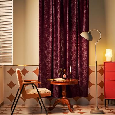 China Decorative Blackout Curtain Christmas Blackout Style Window Golden Pattern Drapes Suede Curtain For Living Room for sale