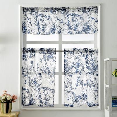 China Floral Decoration Jacquard Kitchen Curtains Set Windows Short Rod Pocket Kitchen Curtains And Draperies Set For Kitchen Bathroom, for sale