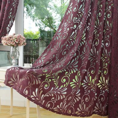 China Blackout Embroidery Window Curtain High End Solid Drapes For Living Room Grommet Top Drapes for sale