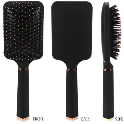 China Top Selling Customized Black Plastic Boar Bristle Hair Brush Paddle Hair Brush Waterproof Plastic Wholesale for sale