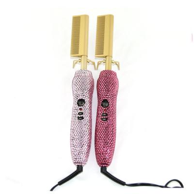 China For Home Use Befa Hair Bling Hot Comb Hair Straightener, Electric Custom Rhinestone Hot Comb for sale