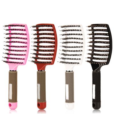 China Professional Custom LOGO Duct Boar Bristle Hair Brush with Nylon Bristle for sale