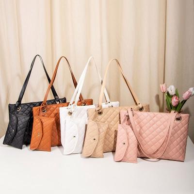 China Eco-Friendly Wholesale Ladies Handbags 2Pcs Set Fashion PU Purses and Casual Leather Shoulder Handbags for Women for sale