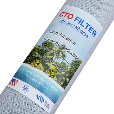 China Commercial Water Filter Activated Carbon Block Filter 10 Inch CTO For Water Purifier for sale