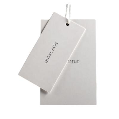 China Sustainable Factory Customize Print Logo Eco Friendly Clothing Label White Hang Tag for sale