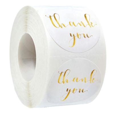 China Waterproof high quality custom transparent label sticker thank you self adhesive stickers label sticker roll for sale