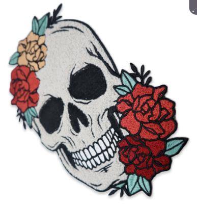 China Custom Made Human Skeleton Patch 3D Embroidery Garment Fabric Patch From High Quality 3D Manufacturer for sale