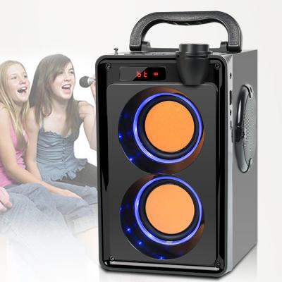 China Wholesale Wireless LED Flashing Light Portable Outdoor Speaker Super Bass Speaker With Handle for sale