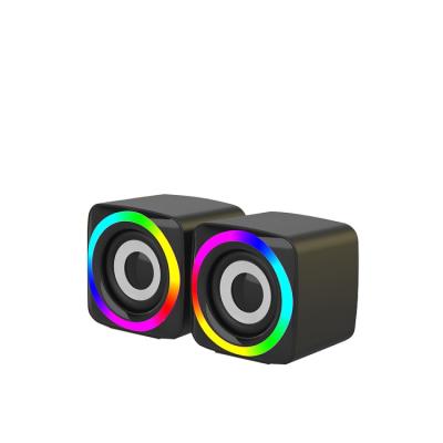 China Colorful Portable LED Light Maker 2.0 USB Wired Computer Gaming Speaker for sale