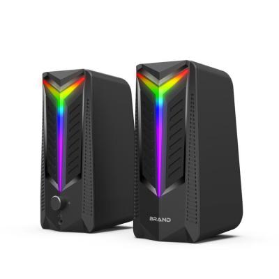 China Colorful Cool Wireless Portable PC Gaming USB LED Light Computer Audio Speaker for sale