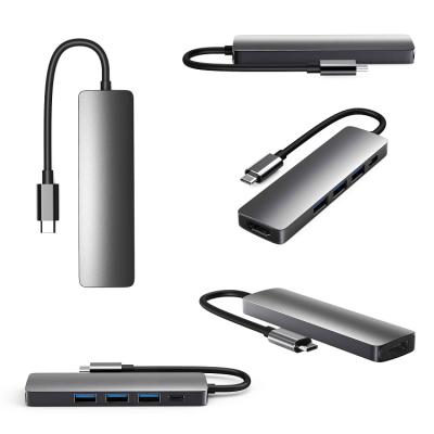 China Data Transfer + USB C Mini Charging Hub 5 in 1 Adapter Laptop PD Portable Charging Phone for Macbook Pro Laptop for sale