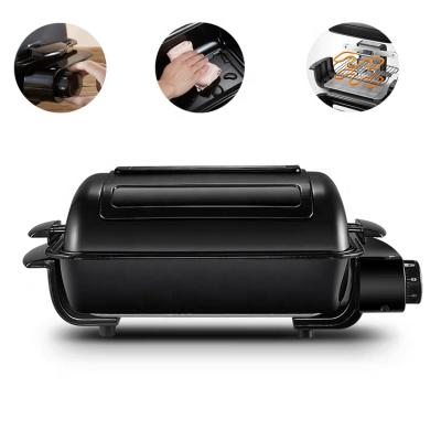 China Hotel Electric BBQ Grilled Rotisserie Oven Automatic Fish Roaster With Bilateral Cooking for sale