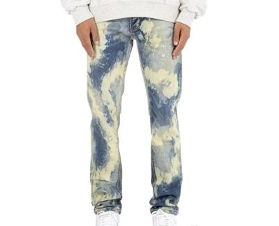 China FASHION QUICK DRY ART PAINTED STYLE FASHION STUDENT JEANS STREET WEAR LOOSE STRAIGHT TUBE ART PAINTED JEANS for sale