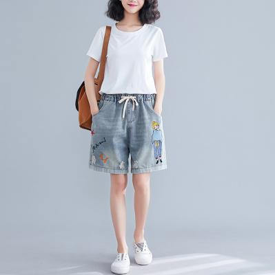 China LADY DENIM COTTON STREET WEAR STUDENT BREATHABLE COTTON jeans WOMEN LOOSE LADY SHORT JEANS for sale