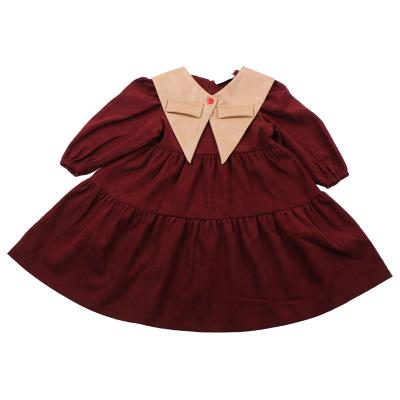 China Autumn Wear Hot Red Kids Spring Anti-wrinkle Casual Pleated Dress Girls Clothing Hot Sale Girls Dresses Children for sale