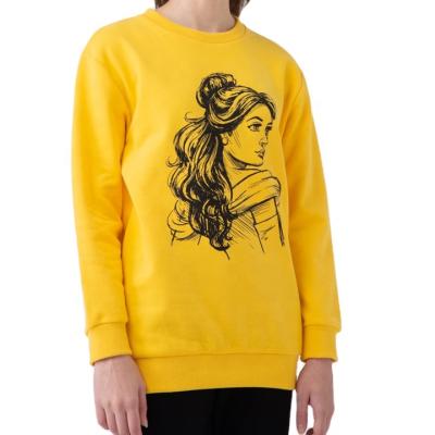 China Anti-wrinkle soft touch teen clothing cotton crew neck cartoon pattern casual sweater with dropped shoulders and ribbed edge for sale