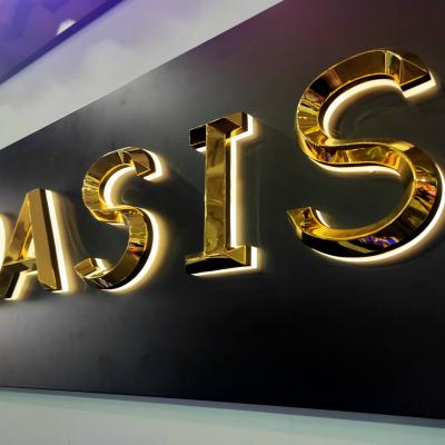 China 3d Illuminated Outdoor Sign Stainless Steel Led Letter Sign Backlit Halo Lit Channel Letter for sale