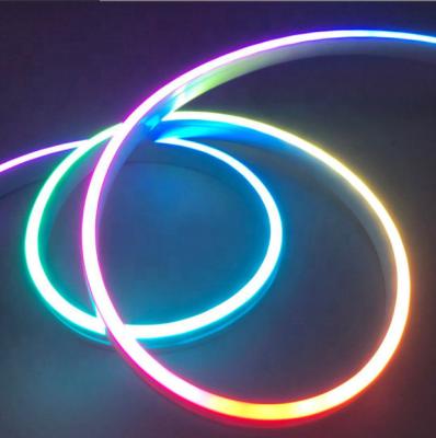 China Programmable silicone neon lamp with color flow gradient effect can be bent to prevent heat on the line type lamp RGB  lamp for sale