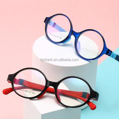 China Anti Glass Blue Light Glasses 2021 Tr90 Screwless Kids Blocker Kids Blue Light Glasses Round Cute Flexible Blue Light Glasses Anti Glass for sale