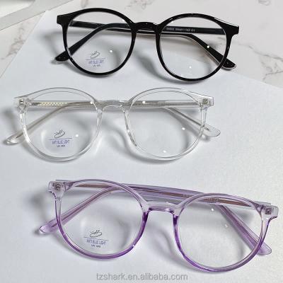 China Adults Glasses 2021 Anti Blue Light Glasses Full Rim Spectacle Glasses Frame New Adults Round Frame Tr90 Optical for sale