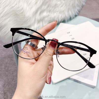 China 2021 New Fashion Glasses Adults Anti Half Metal Tr90 Adults Optical Frame Blocker Glass Spectacle Glass Frame Blue Light for sale