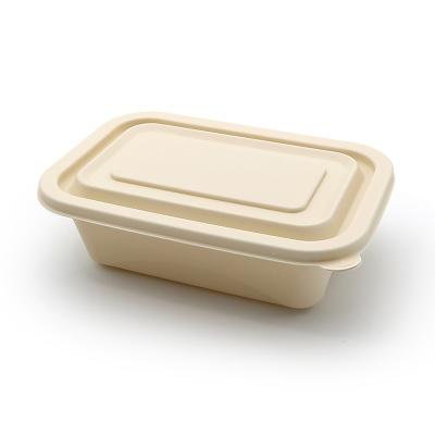 China Customizable 380ml Biodegradable Compostable Sealed Large Biodegradable Cornstarch Food Lunch Box Caterer for sale