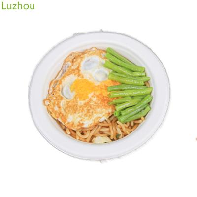 China waterproof & Oilproof Feature Eco-Friendly Disposable Stocked Sugarcane Bagasse Biodegradable Soup Bowl for sale