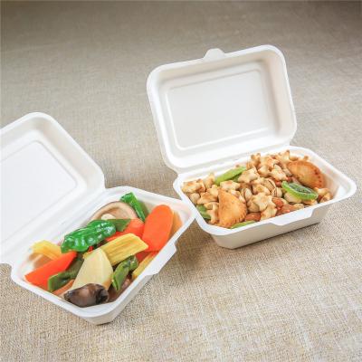 China Biodegradable Compostables Under 90 Day 600ml Customizable Greaseproof Microwavable Eco Friendly Take Away Disposable Bagasse Biodegradable Food Container for sale