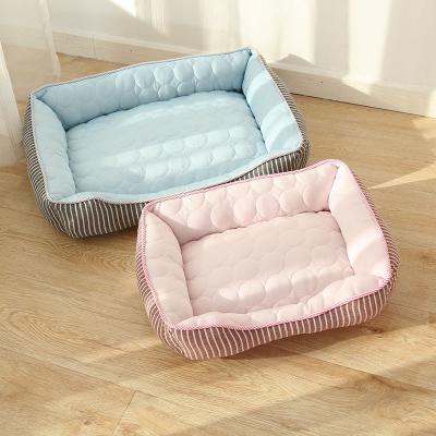 China Small Large Dogs Cats Dog Kennel Sofa Cool Cold Silk Summer Cooling Sleep Cooling Bed for sale