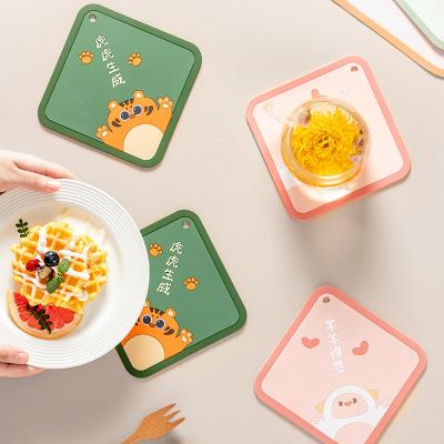 China Stocked Cute Insulation Table Anti-Scalding Household Tiger Year Kitchen Casserole Dish Mat Creative Office Water Coaster Bowl Mat for sale