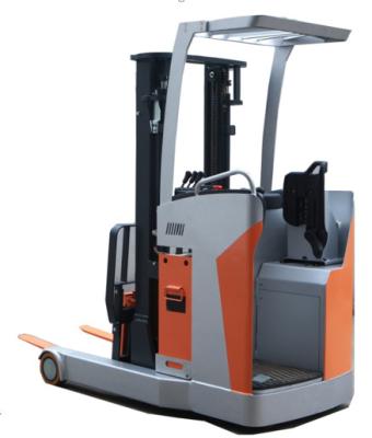 China Mini Type Electric Reach Truck 2 Ton Loading capacity,Standing design with AC CURTIS Controller and EPS for sale